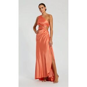 Mac Duggal Orange One-Shoulder Maxi Dress Gown